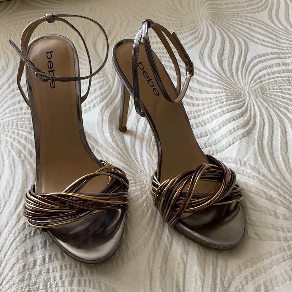 Bebe Ivonne twist front heel sandals
